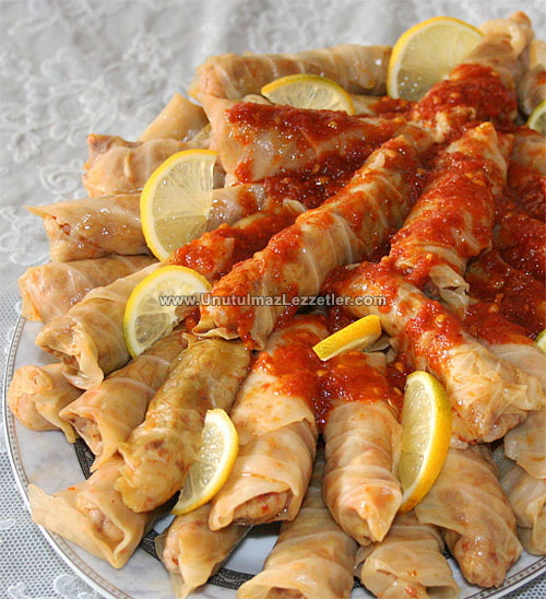 Soslu,Etli Lahana Sarması