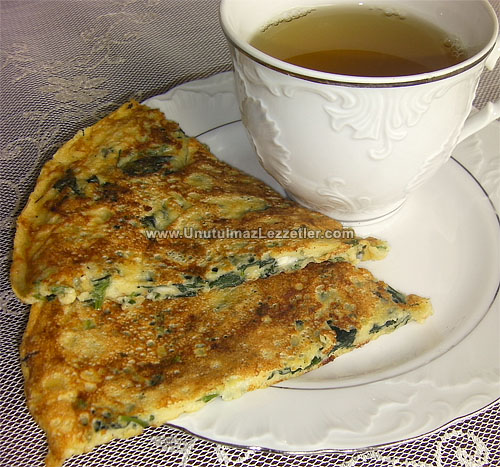 Ispanaklı patatesli omlet