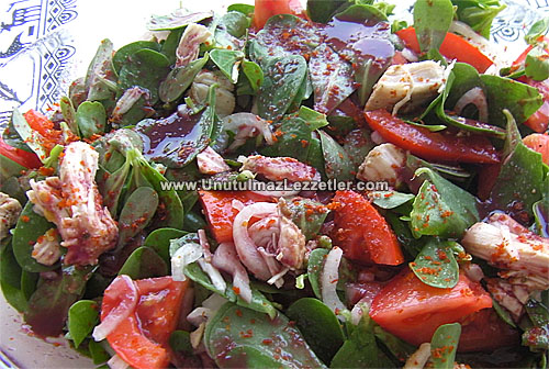 Tavuklu Semizotu Salatası