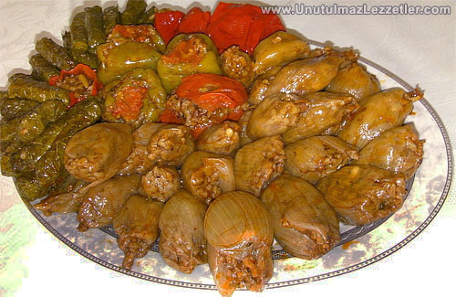 Zeytinyağlı Soğan Dolması ve Biber Dolması - Mardin Yöresinden